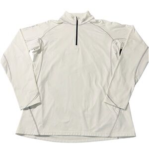 ABACUS COUNT ON IT MENS WHITE ATHLETIC 1/4 ZIP PULLOVER SIZE XL